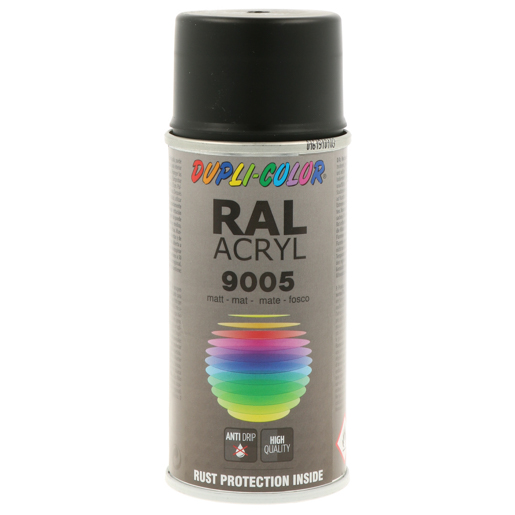 Dupli Color RAL-Acryl-Spray matt 150 ml 626906 RAL 9005 tiefschwarz